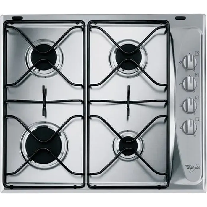 Plaque de cuisson gaz WHIRLPOOL AKM 268/IX - 4 brûleurs - Acier inoxydable