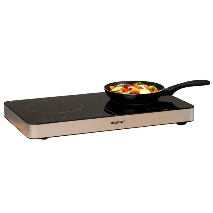 Plaque de cuisson Induction - ALPINA - 2 feux - Contrôle tactile - 3500W - Thermostat 60-240°C