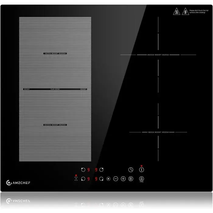 Plaque de cuisson induction - CACTOSE - 60 cm - 4 zones (2 flex) - 7400W - 9 niveaux