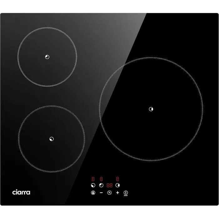 Plaque de cuisson induction - CACTOSE - Cabbih3-F - 3 foyers - 5600W - Verre trempé noir