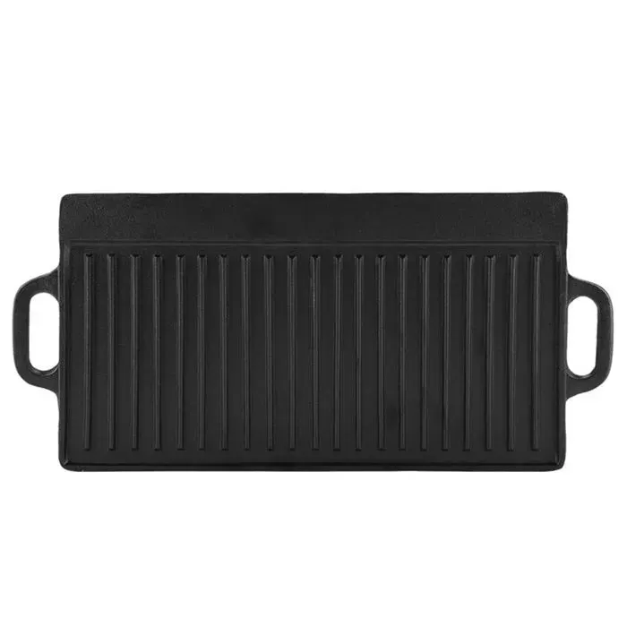 Plaque de cuisson - JIANGZHA - Double face - Antiadhésive - Fonte - 50.5 x 23.5 cm