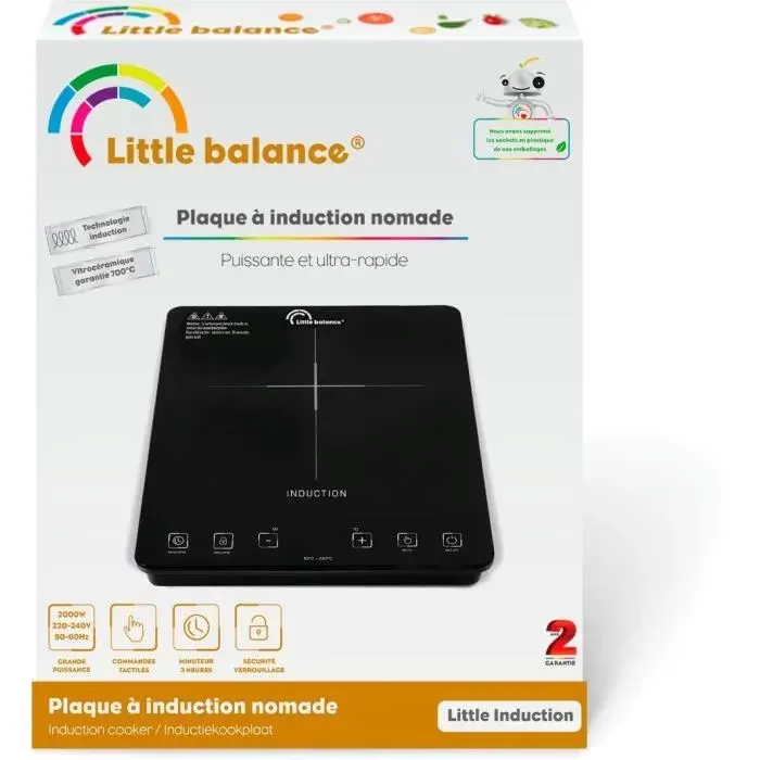 Plaque de cuisson LITTLE BALANCE - Induction 1 foyer - 9 niveaux de puissance - Minuterie - 2000W