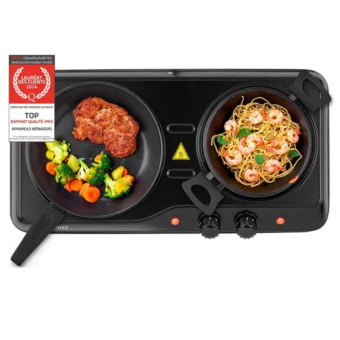 Plaque de cuisson posable - 2000W- électrique en vitrocéramique chaleur Infrarouge
