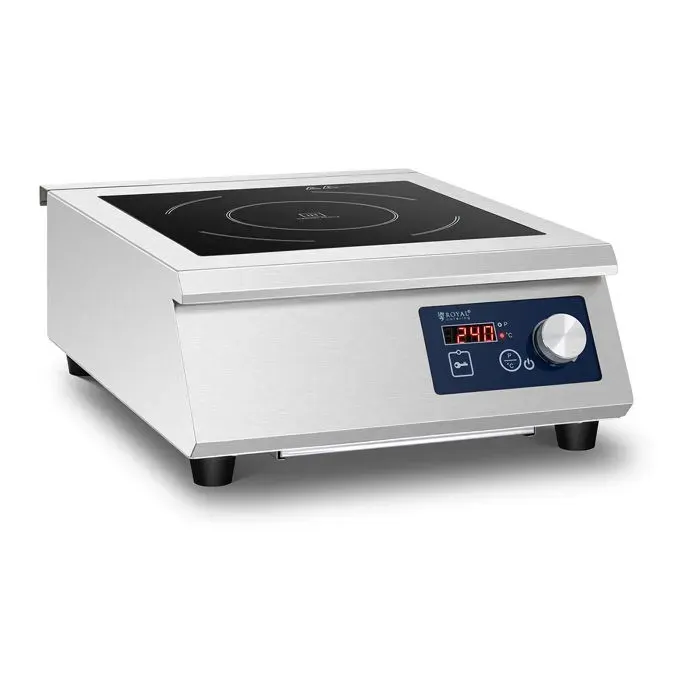 Plaque de Cuisson Posable À Induction Vitrocéramique Minuterie 240°C ø33cm 5000w