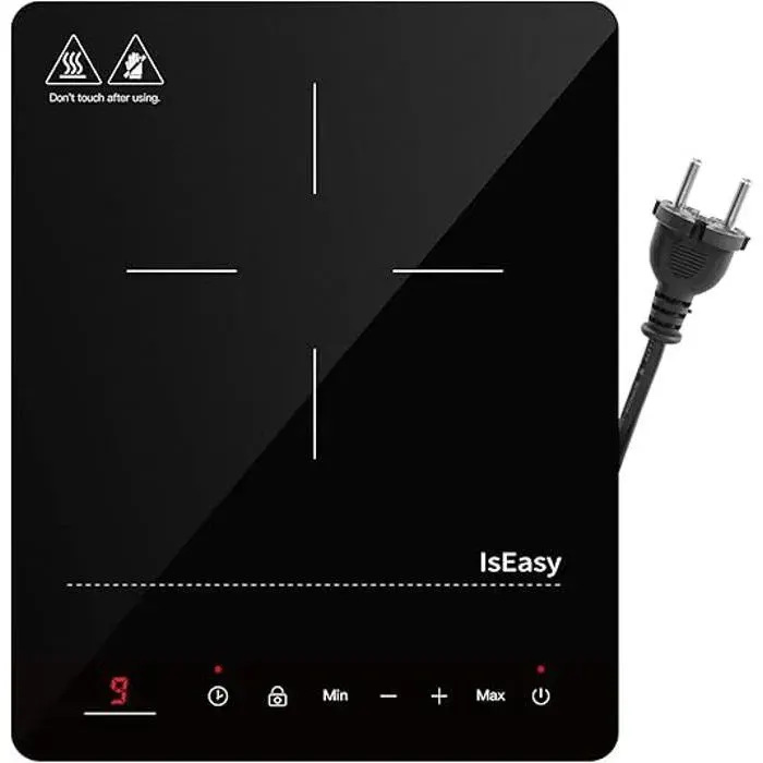 Plaque de cuisson posable - ISEASY - 1 Foyer - 2100W - Écran Tactile - Minuterie 8h