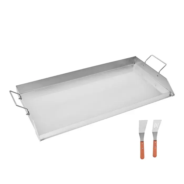 Plaque de Cuisson Rectangulaire - DUOKU - 809 x 370 mm - Acier Inoxydable - Gaz - Portable