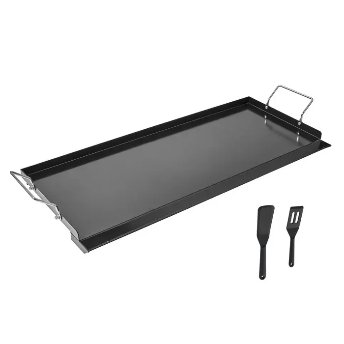 Plaque de Cuisson Rectangulaire - DUOKU - 812 x 310 mm - Acier au Carbone - Portable à Gaz - Noir