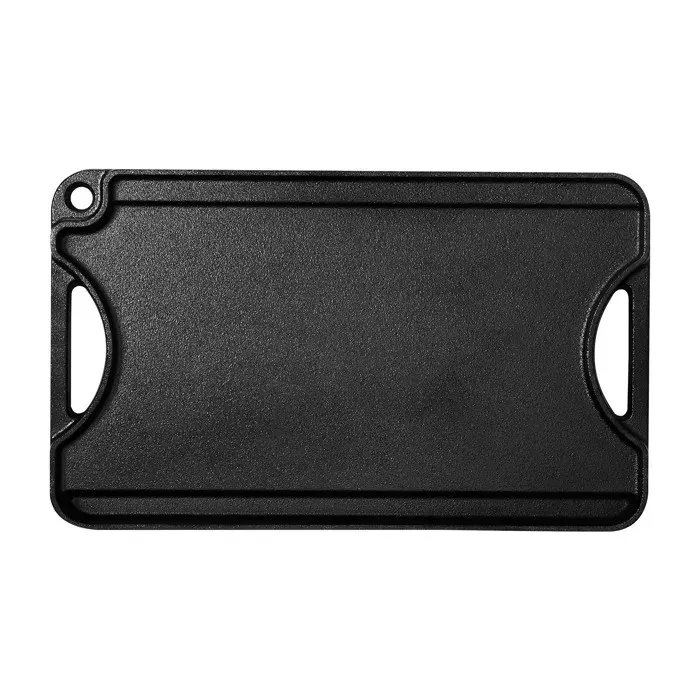 Plaque de Cuisson Réversible - DUOKU - 185 x 342 mm - Fonte - Portable - Noir — coloris Noire
