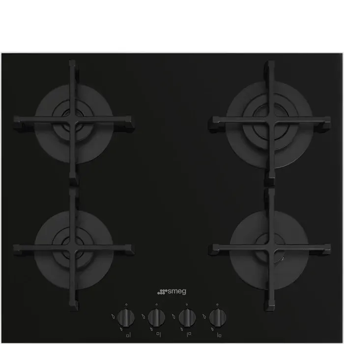 Plaque de cuisson - SMEG - PV264B - 4 foyers - Finition verre - Allumage automatique