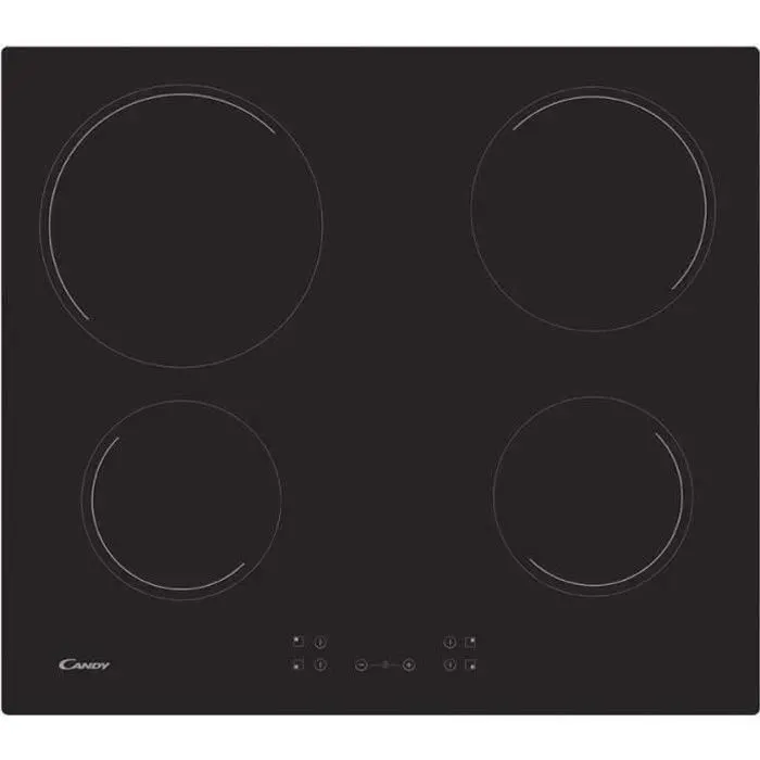 Plaque de cuisson vitrocéramique CANDY CH64CCB - 4 foyers - L 59 cm - Noir