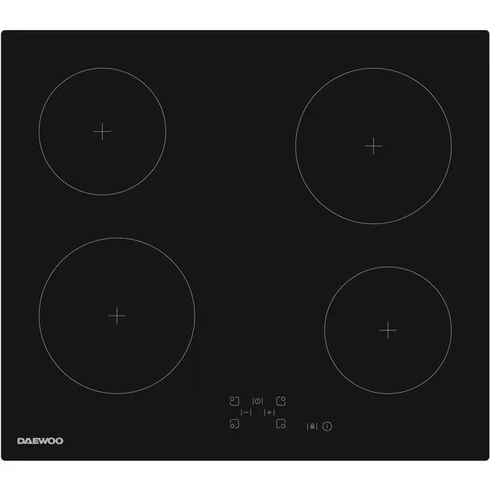 Plaque de cuisson vitrocéramique - DAEWOO - 4 foyers - 60 cm - BH6VTF27BNM - Noir