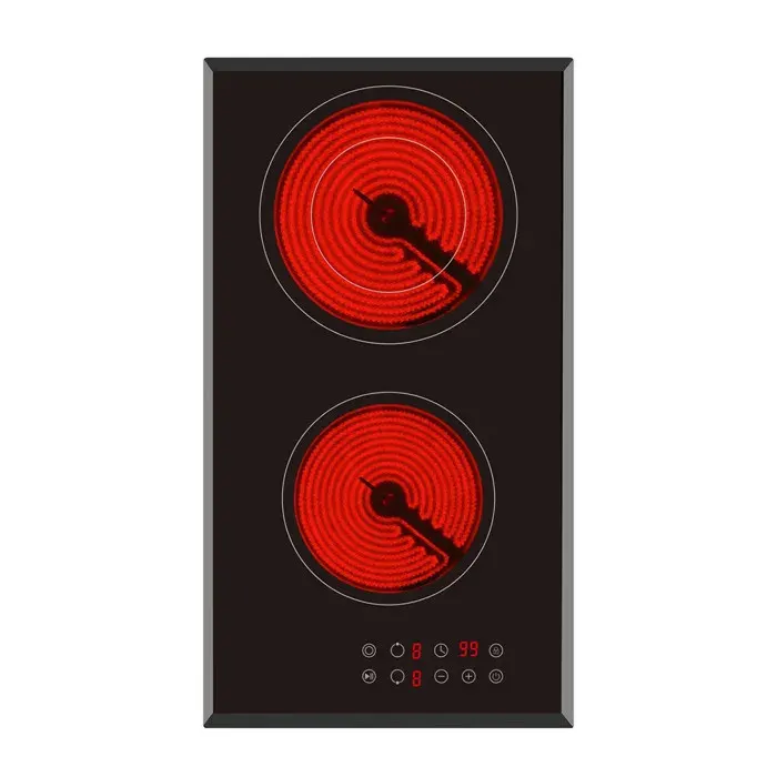 Plaque de cuisson vitrocéramique encastrable Arielli AE-321FS tactile sécurité enfant 2 zones de cuisson 3 200 W noire