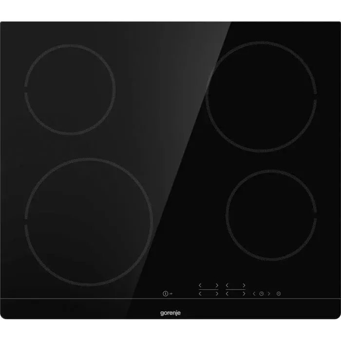 Plaque de cuisson vitrocéramique Gorenje ECT641BSC - Noir - 4 plaques - 1200W - Contrôle de lébullition