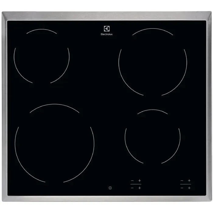 Plaque de cuisson vitrocéramique noire - Electrolux - 4 zones vitrocéramiques Hi-Light - Commande tactile