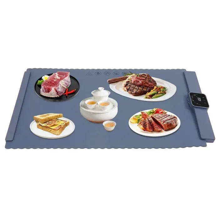 Plaque de maintien au chaud pour les aliments tapis thermique portable électrique pliable avec poche à voile à poignée 60-100 ℃