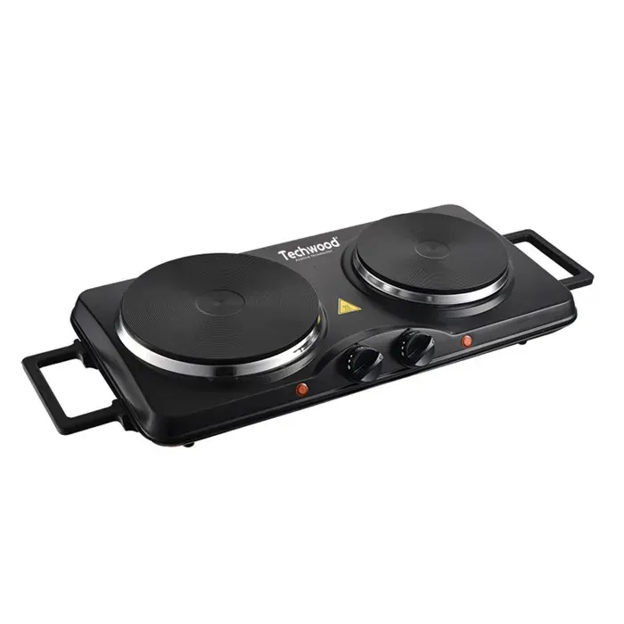 Plaque Electrique 2 feux TECHWOOD TPE-2506 protection anti surchauffe - Thermostat réglable - Puissance 2500W
