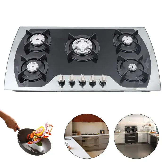Plaque Gaz 5 Feux De Cuisson Plaque Avec 5 Foyers Cuisinière Encastrable Gaz Naturel