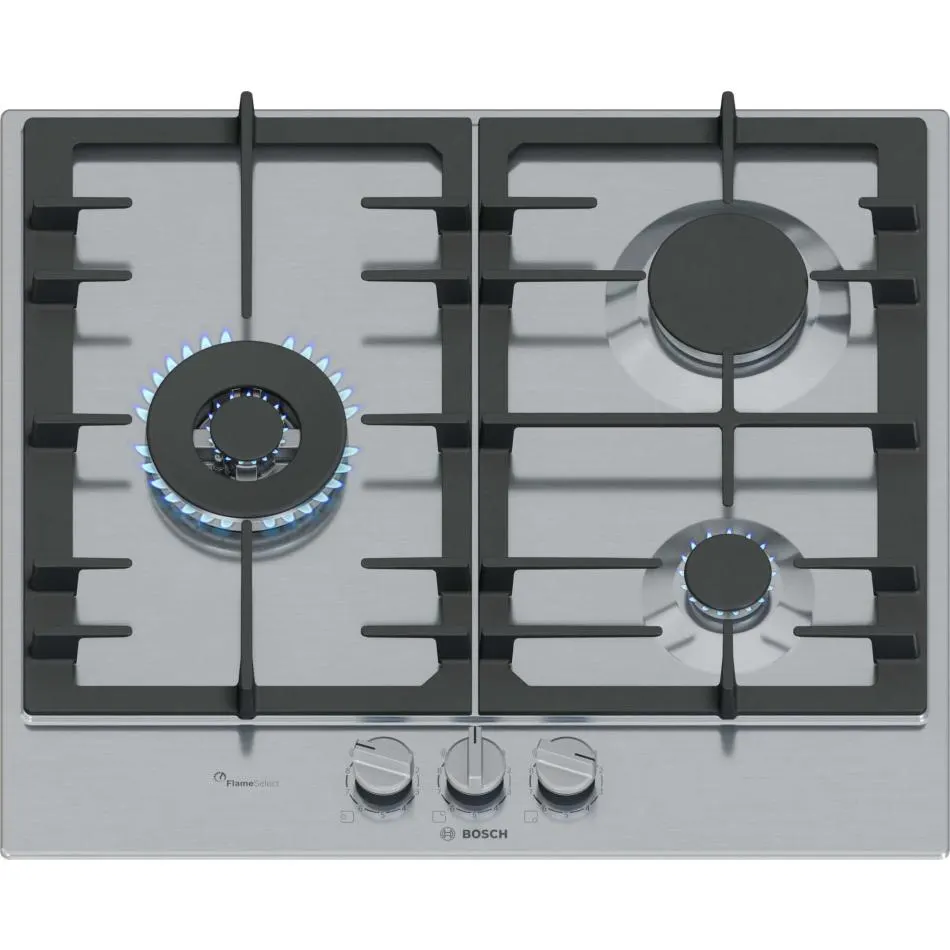 Plaque gaz BOSCH PCC6A5I90 — coloris Inox