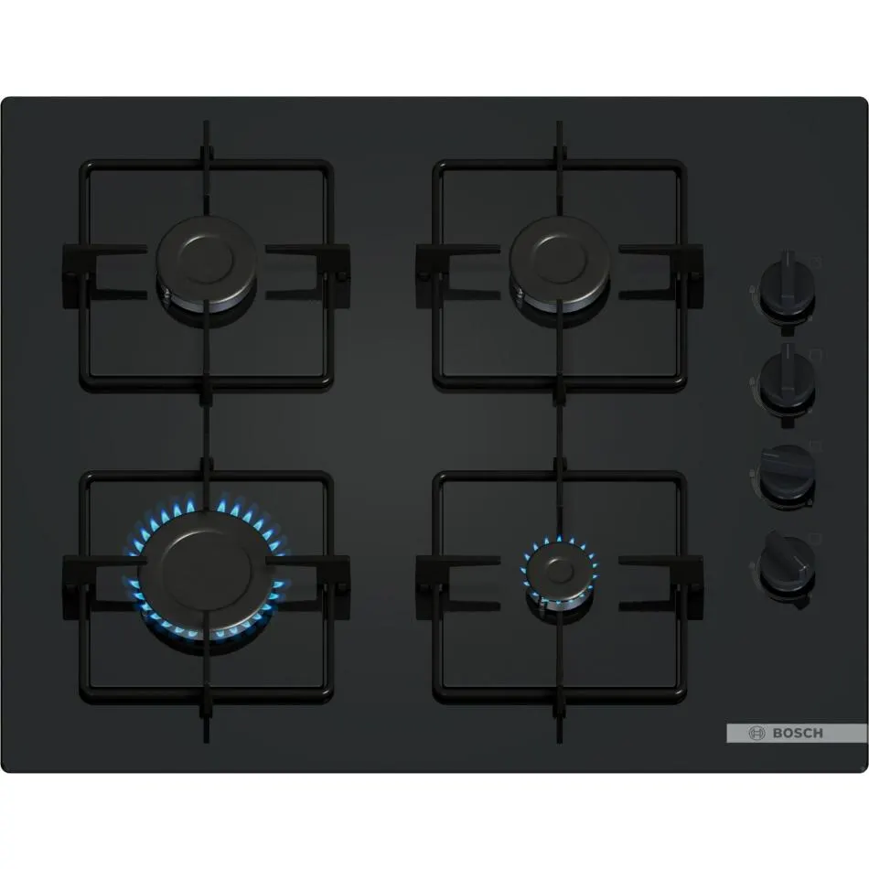 Plaque gaz dessus verre BOSCH POP6B6K30 — coloris Noir
