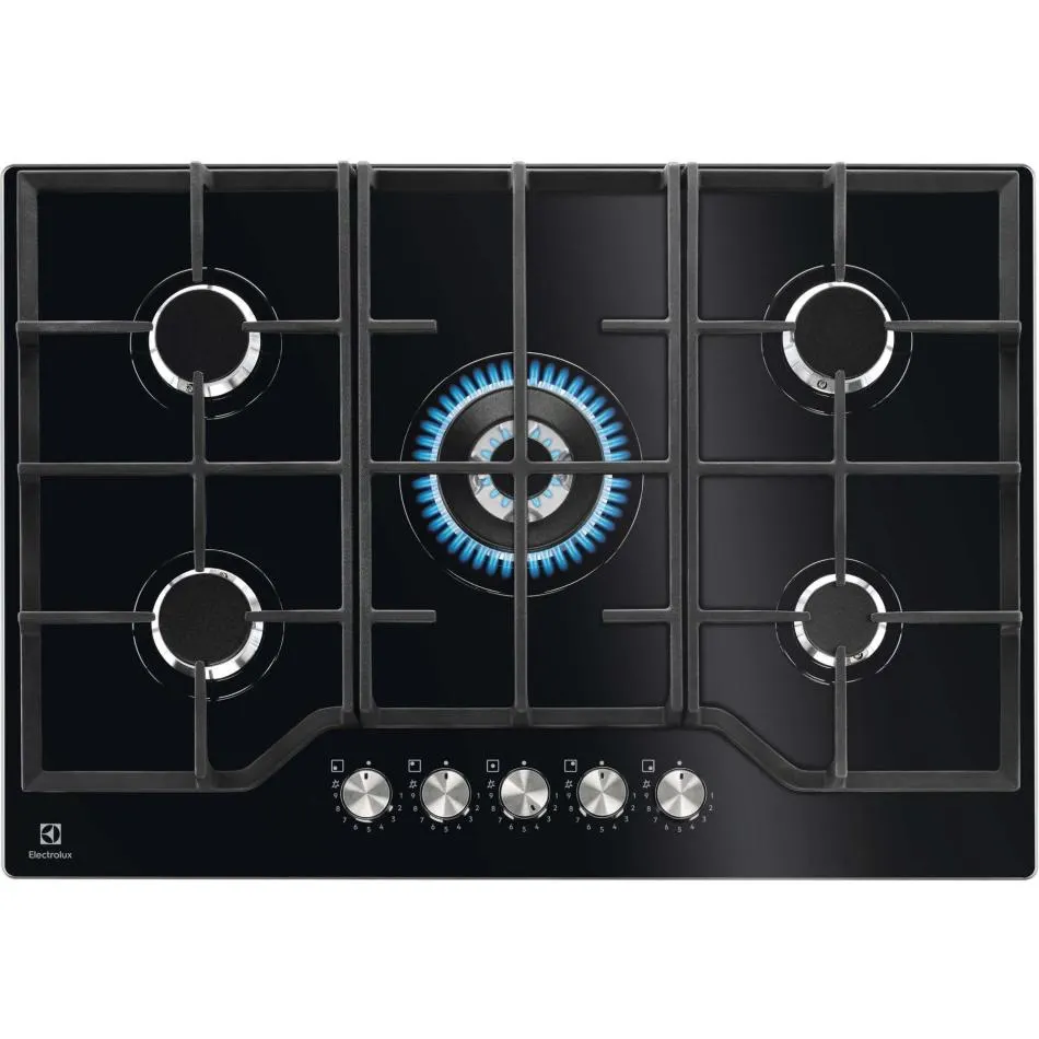 Plaque gaz dessus verre ELECTROLUX KGG75362K — coloris Noir