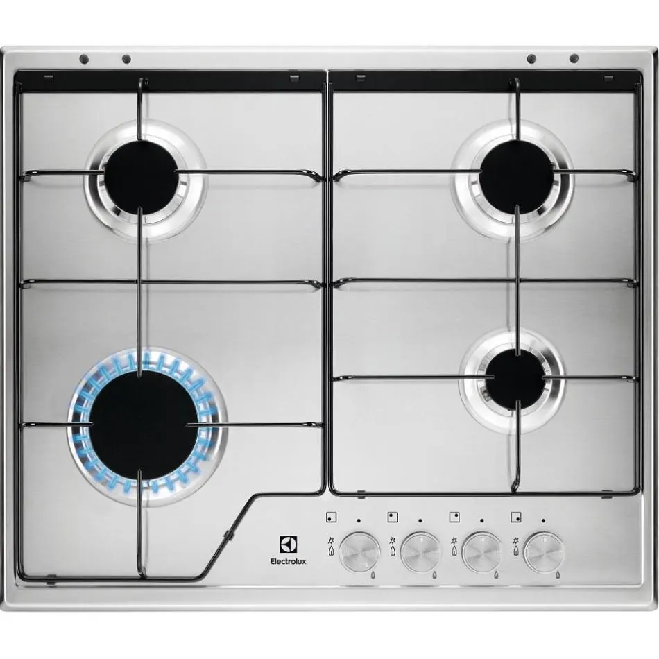 Plaque gaz ELECTROLUX KGS6424SX — coloris Inox