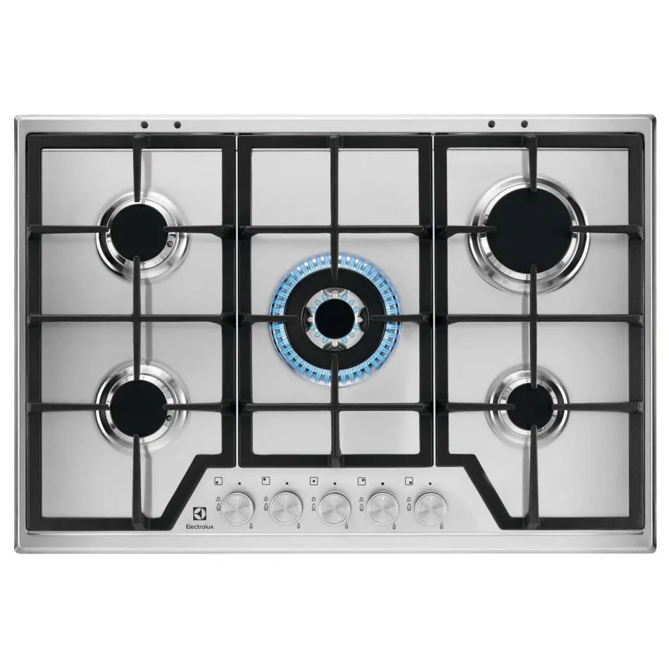 Plaque gaz ELECTROLUX KGS7536SX — coloris Inox