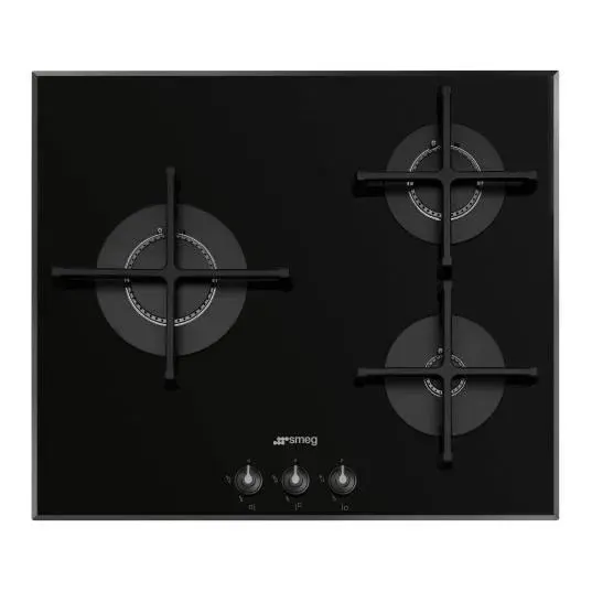 Plaque Gaz - SMEG - PV163B3 - 3 foyers - 6900 Watts - Finition verre — coloris Blanche