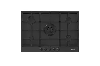 Plaque gaz Smeg PX375MB noir mat