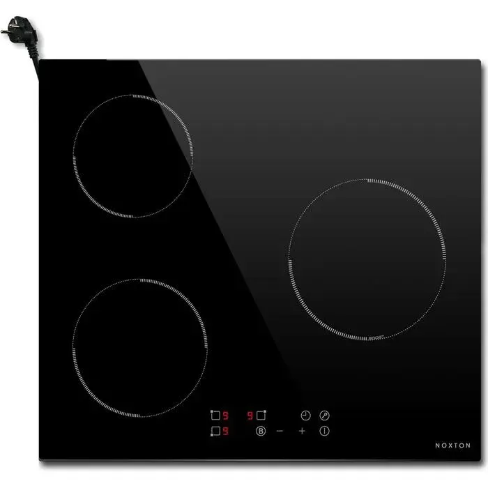 Plaque Induction 3 Feux Avec PrisePlaque De Cuisson Electrique EncastrableTable De Cuisson Induction 60Cm6400W Plaque Induction — coloris Noire
