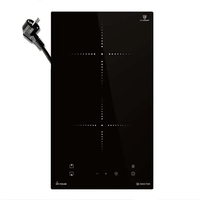 Plaque Induction 30 cm 33 kW 2 Zones de cuisson 9 niveaux de puissance Minuterie IND294