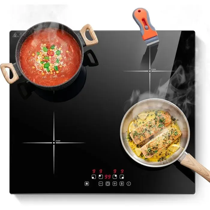 Plaque Induction 4 Feux 60Cm 7000W Avec Fonction Boost
