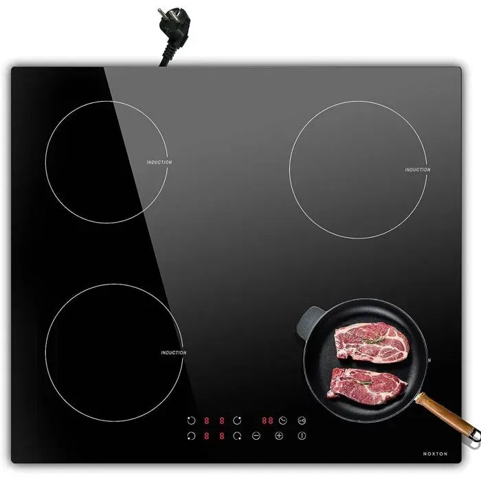 Plaque Induction 4 Feux Avec PrisePlaque De Cuisson Electrique EncastrableTable De Cuisson Induction 60Cm6400W Plaque Induction