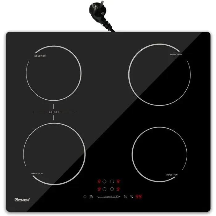 Plaque induction - CACTOSE - 60 cm - 2800W - 4 feux - Commande tactile