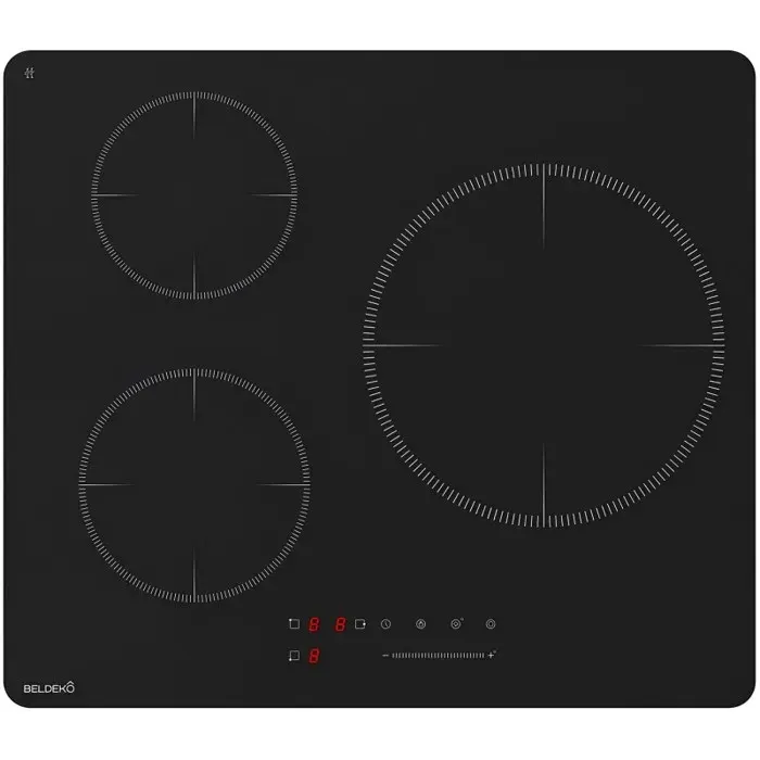 Plaque Induction Encastrable 3 Zones Foyer XL 280mm 6500W - Verre Noir Mat Antirayure - 3 Boosters - Pause - MARQUE FRANCAISE
