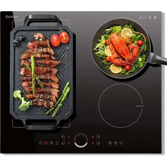Plaque Induction - ETHNICS ORIGINS - 60 cm - 4 Foyers - Flexzone - Commande Tactile