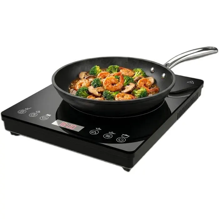 Plaque Induction Portable Magma Slim 2000W 8 Niveaux Puissance Écran Tactile Minuterie Surface Verre Émaillé