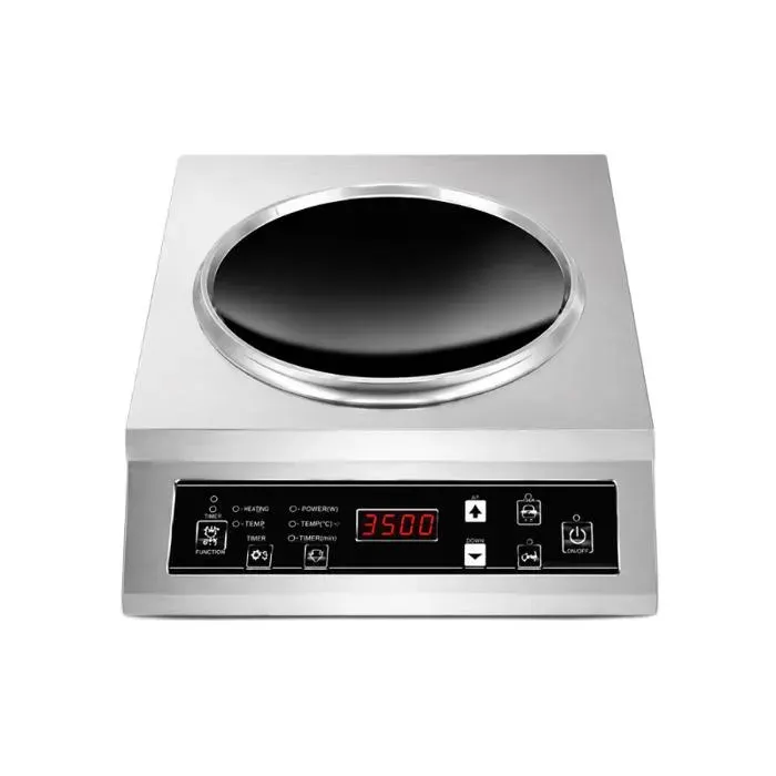 Plaque induction pour Wok - PESAGE MB - 3500 W - Zone creusée pour wok - Affichage numérique - Inox
