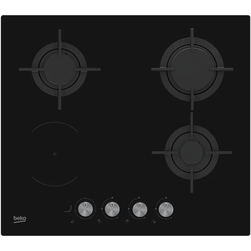 Plaque mixte BEKO HILM64222SV — coloris Noir