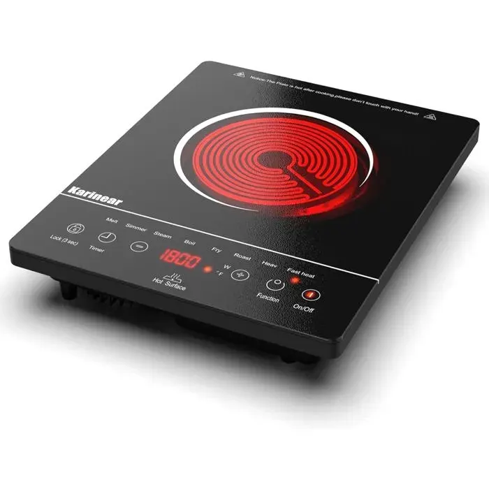 Plaque Vitrocéramique 1 Feu Portable Plaque Electrique Camping 650℃ Plaque De Cuisson Electrique 1 Feu With Pr V[PE386]