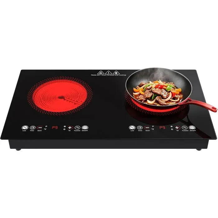Plaque Vitrocéramique 2 Feux 3600WTable De Cuisson Électrique