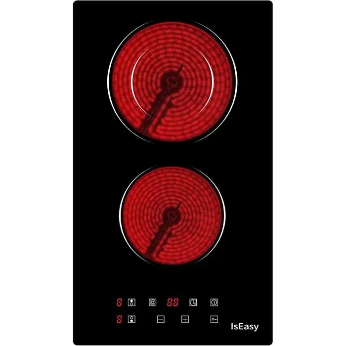 Plaque Vitrocéramique 2 Feux Encastrable Plaque 2 Feux Plaque de Cuisson en Vitrocéramique 2 Foyers- 3200W 29cm
