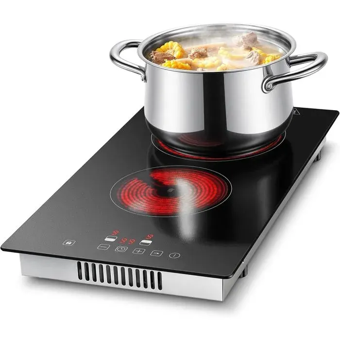 Plaque Vitrocéramique 2 Feux Plaque De Cuisson Electrique Encastrable Plaque De Cuisson Électrique 30 Cm Avec Contrôle Tactile 3