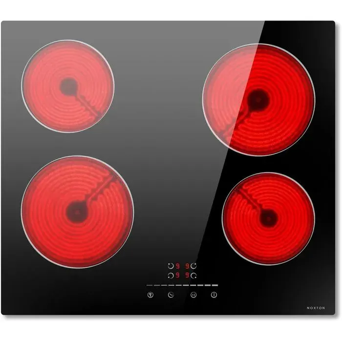 Plaque Vitrocéramique 4 FeuxTable De Cuisson Électrique 60 cm