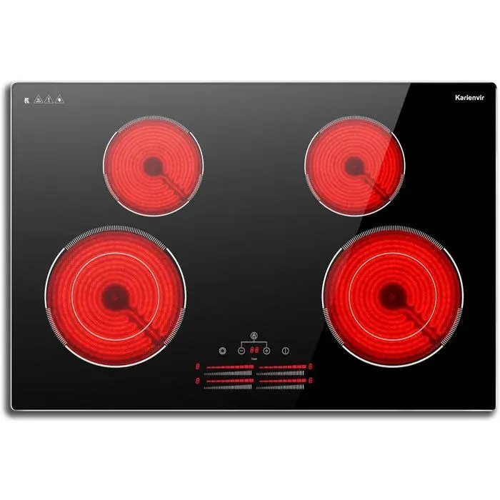 Plaque Vitrocéramique 77 cm Encastrable4 FeuxZone Extensible7100W