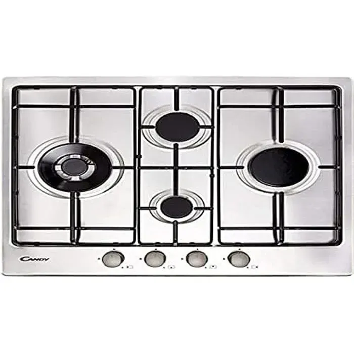 Plateau de cuisson à gaz 4 feux inox série Timeless - CANDY - Dessus - Allumage automatique