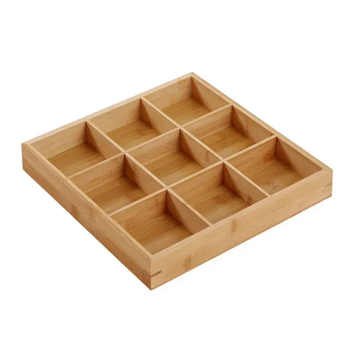 Plateau en bois - OKUMGGYJ - 9 compartiments - Marron