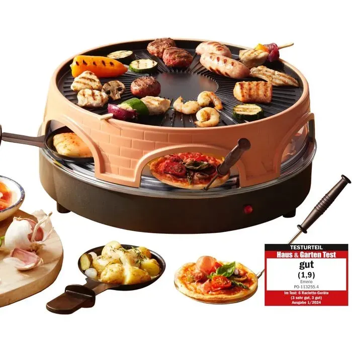 Po-113255.4 Four À Raclette Et À Pizza Terre Cuite/Noir One Size[AA333]
