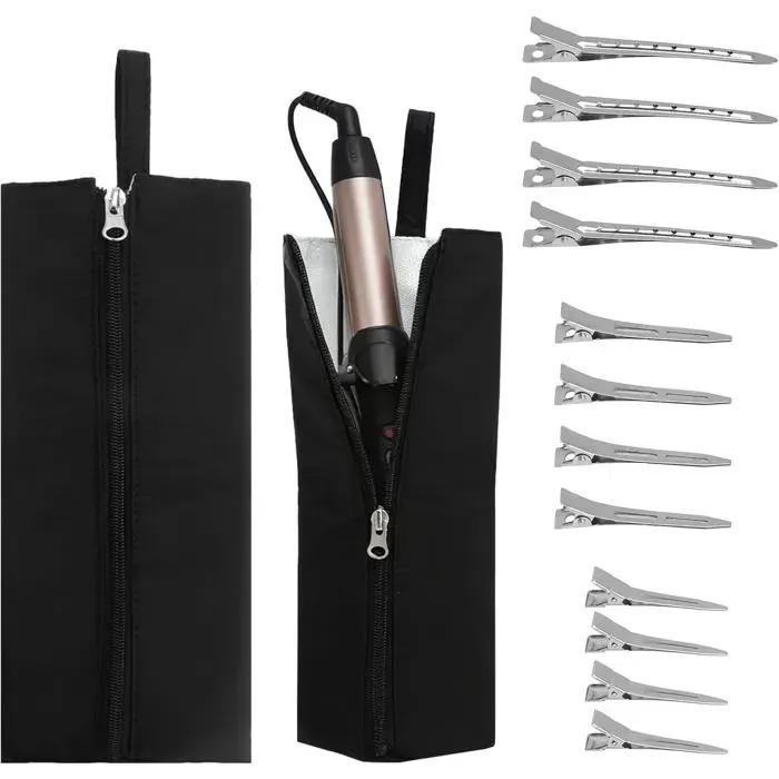 Pochette et tapis thermorésistants pour LisseursSupport et Tapis pour Fer à FriserTapi thermorésistant détachable et dépliable