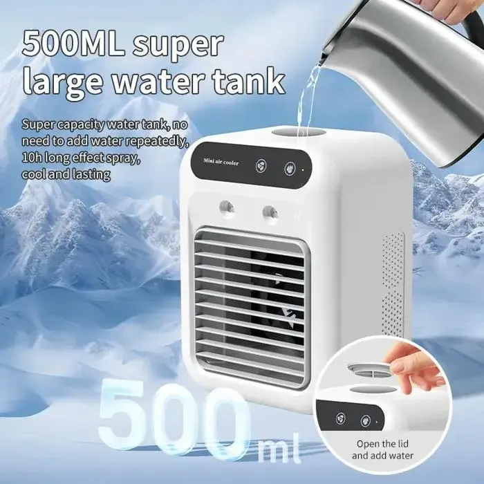 Portable mini desktop air conditioner fan low noise powerful humidifier and cooling function USB VENTILATEUR DE PLAFOND - VENTI