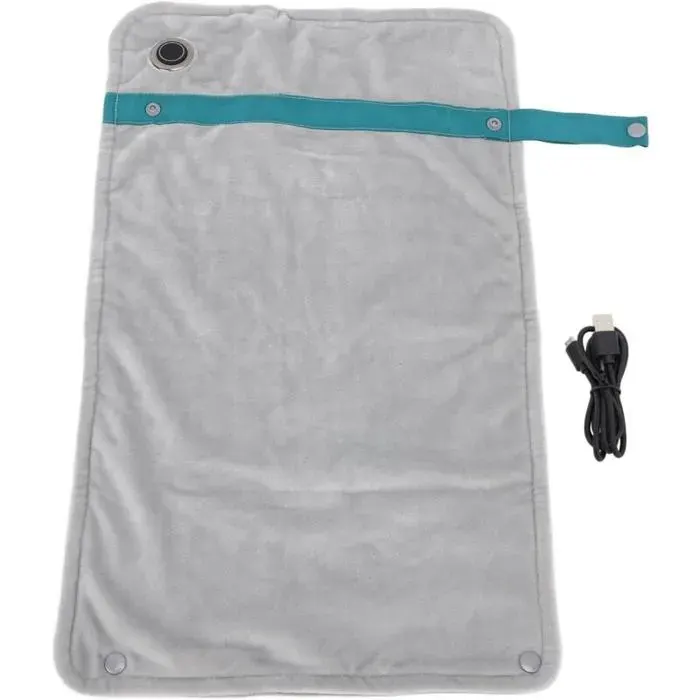 Portable Sans Couverture Chauffante USB 120x70cm Electrique Couverture Voiture Chauffage CampingMaison (Gris) A